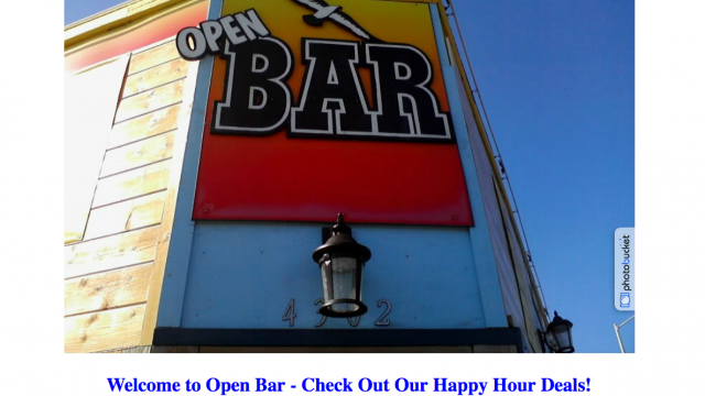 The Open Bar Pacific Beach Happy Hour Specials